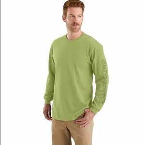 Carhartt Men's Loose fit Heavyweight Long Sleeve Logo Sleeve Graphic shirt NWT